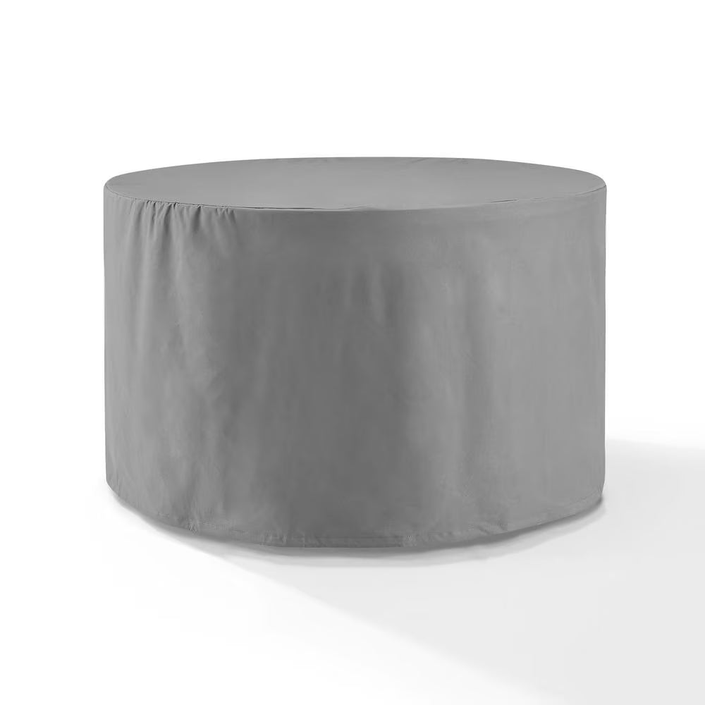 round Vinyl Outdoor Dining Table Furniture Cover in Gray