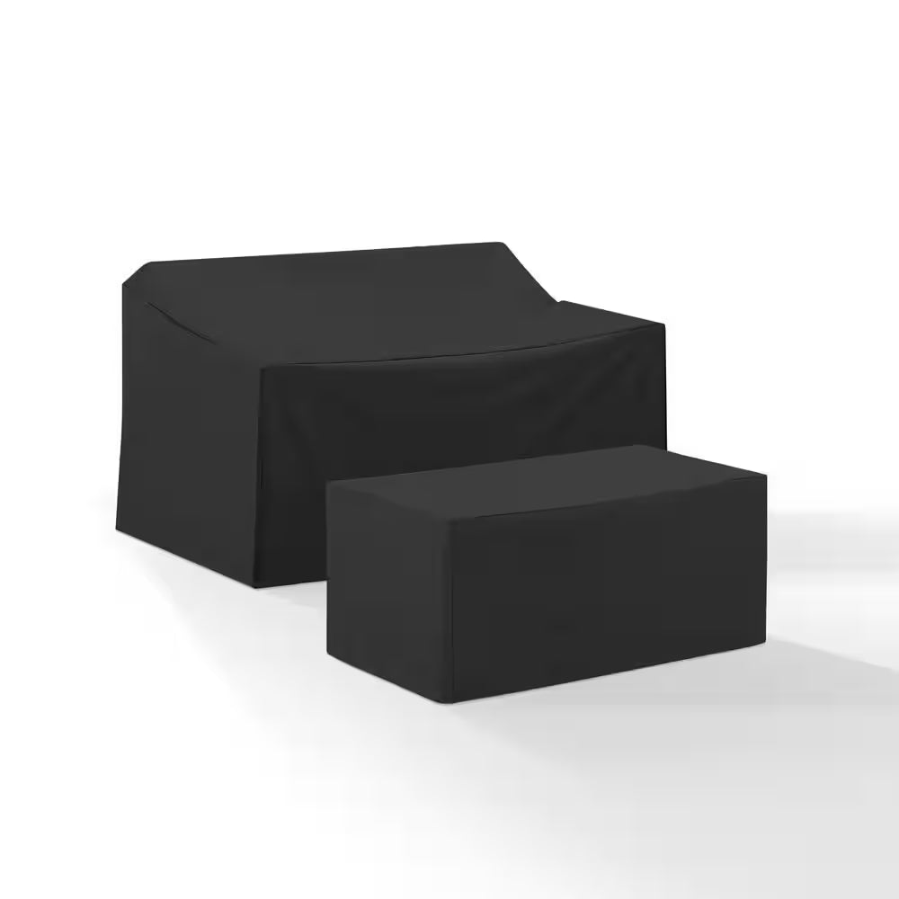 2Pc Black Outdoor Furniture Cover Set