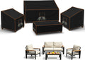 Patio Furniture Set Covers, 4 Piece Patio Covers for Outdoor Furniture Waterproof, 420D Outdoor Furniture Cover, UV Fade Protection, Tear-Resistant, Black