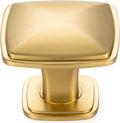 10 Pack Brushed Gold Cabinet Knobs Gold Drawer Knobs K02 Square Single Hole Cabinet Pulls for Cabinets Drawer Dresser Cupboard Bedroom Closet Bathroom Vanity