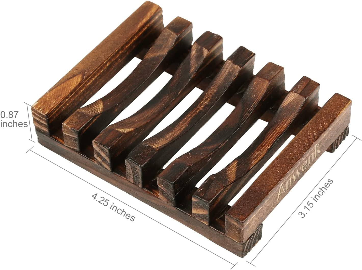 Wooden Soap Dish Soap Holder Saver Tray for Bathroom Shower Kitchen Drainer Hand Craft Rectangular for Soap,Sponges and More (1Pack)