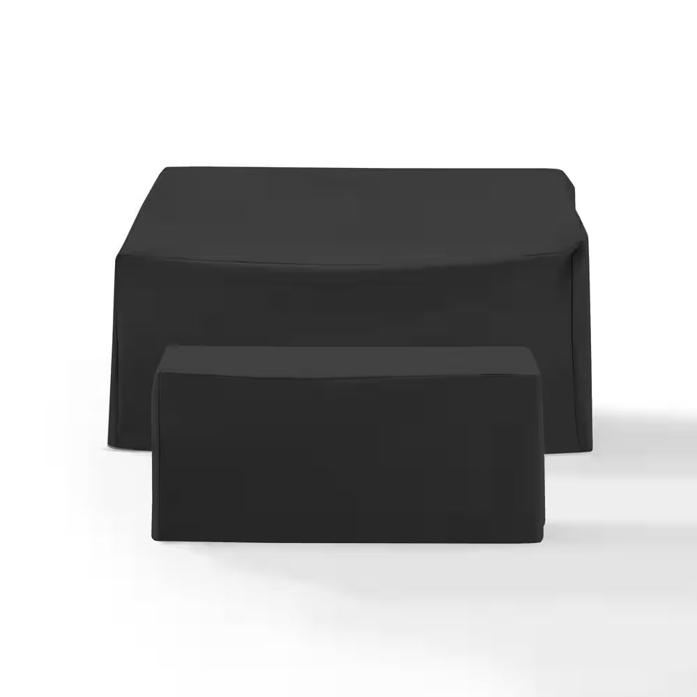 2Pc Black Outdoor Furniture Cover Set