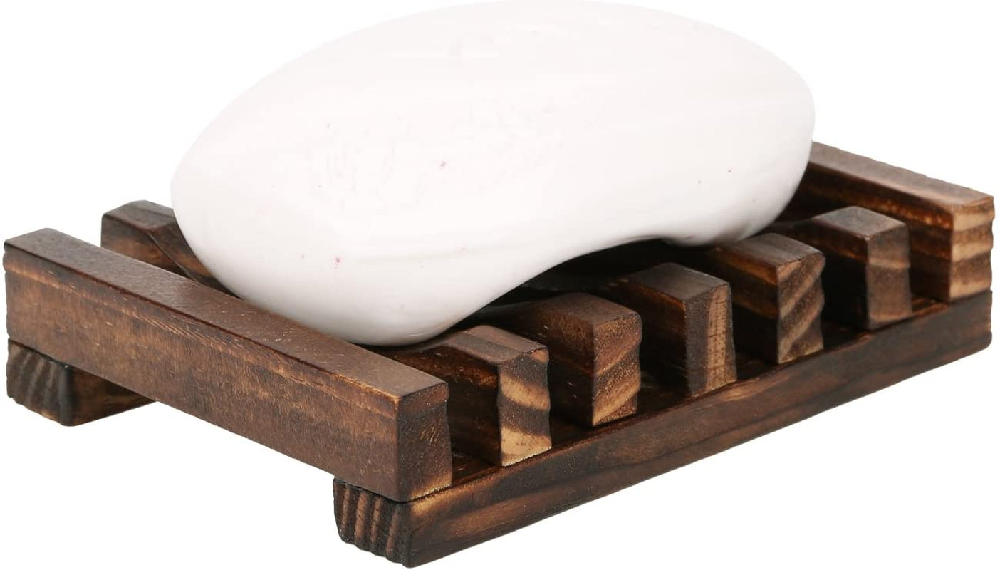 Wooden Soap Dish Soap Holder Saver Tray for Bathroom Shower Kitchen Drainer Hand Craft Rectangular for Soap,Sponges and More (1Pack)