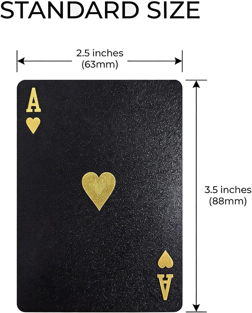 Waterproof Playing Cards, Plastic Playing Cards, Deck of Cards, Gift Poker (Black Diamond Cards)