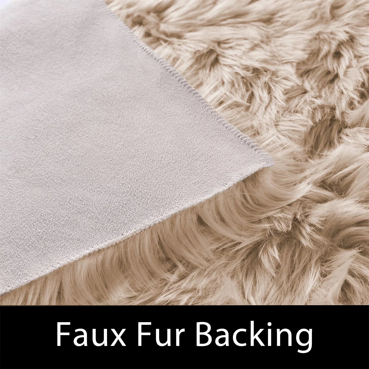 Beige Rug for Living Room Faux Fur Rug 5X7 Fluffy Rug Washable Sheepskin Rug for Bedroom Bedside Dorm Luxury Home Décor, Rectangle