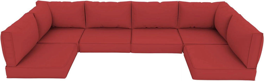 Outdoor Cushions for Patio Furniture Replacement, Patio Furniture Cushions, Deep Seat Patio Cushions, Patio Seat Cushions for Outdoor Sectional (Red)