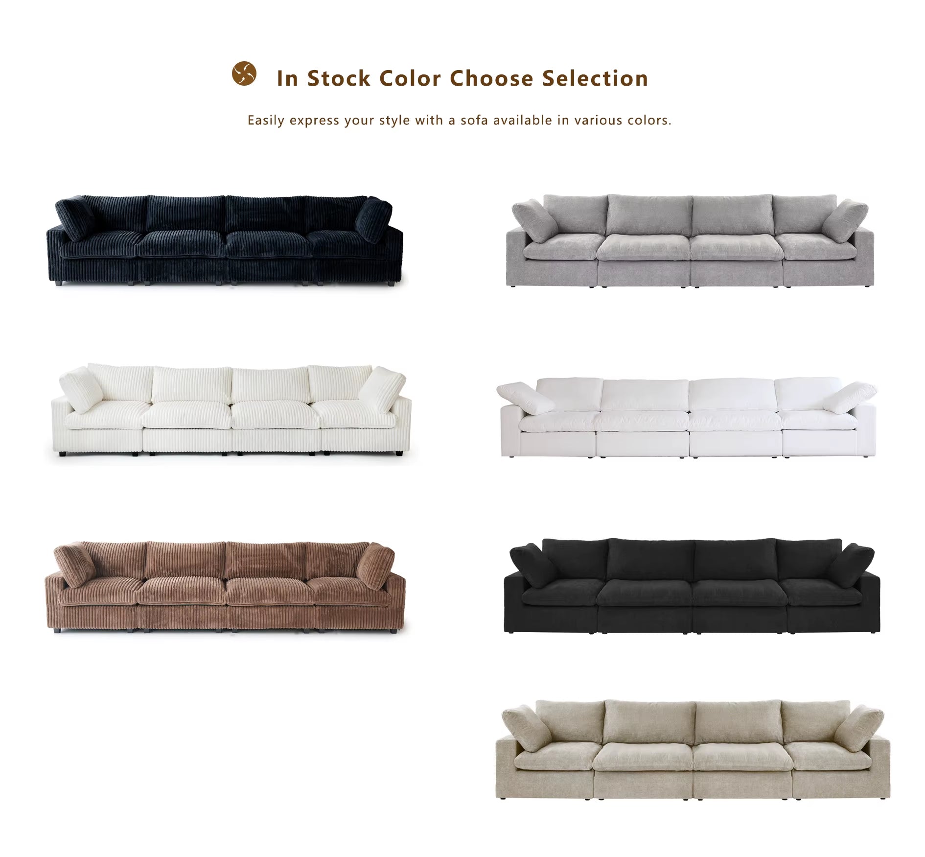 ATUNUS USA in Stock Drop Shipping Cloud Sofa Living Room Furniture Nordic Black White Grey Modular Sectional Couch Sofa Set