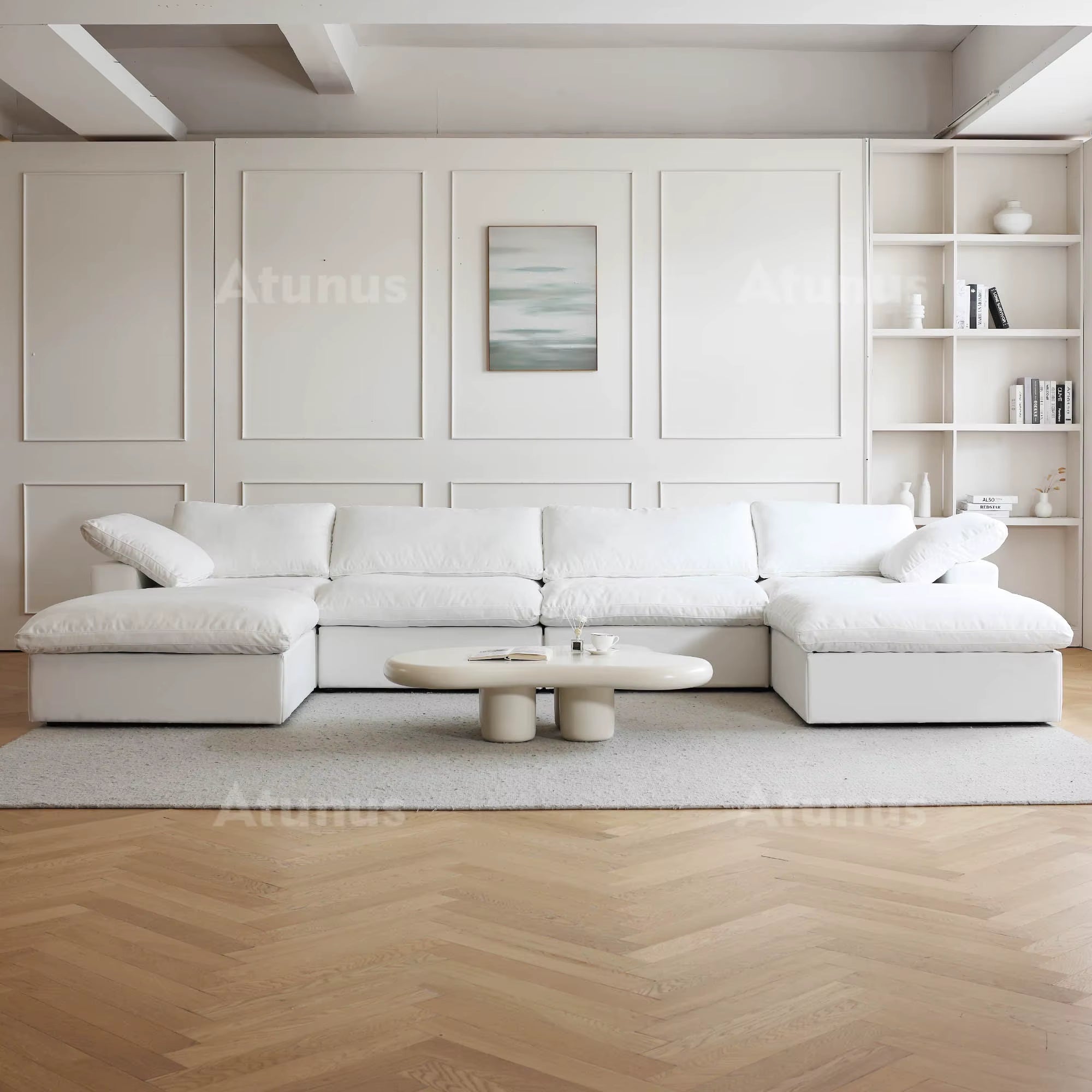 ATUNUS USA in Stock Drop Shipping Cloud Sofa Living Room Furniture Nordic Black White Grey Modular Sectional Couch Sofa Set