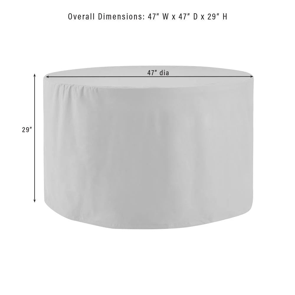 round Vinyl Outdoor Dining Table Furniture Cover in Gray
