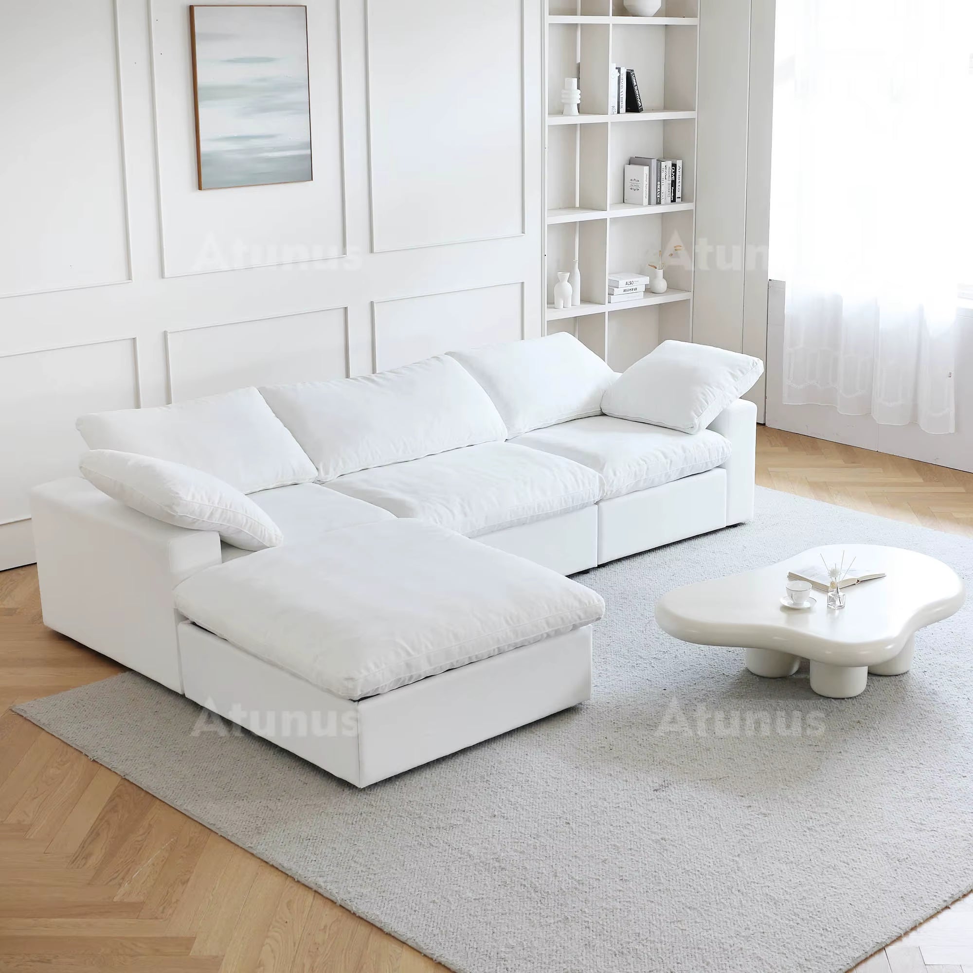 ATUNUS USA in Stock Drop Shipping Cloud Sofa Living Room Furniture Nordic Black White Grey Modular Sectional Couch Sofa Set